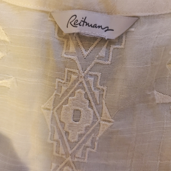 Sheer white VNeck blouse - Picture 5 of 5